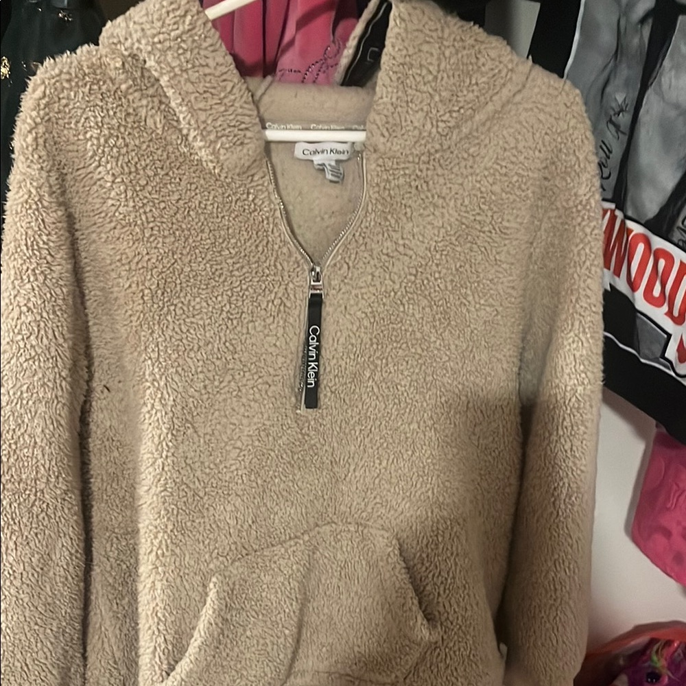 Calvin Klein Tan Puffer Jacket with Hood